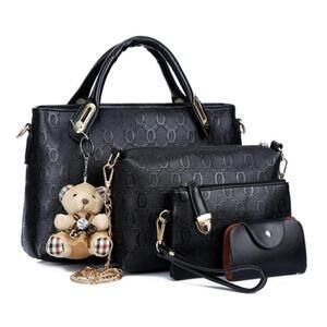 7368 Soft Synthetic PU Leather Metal Chain Tote Satchel Crossbody Shoulder